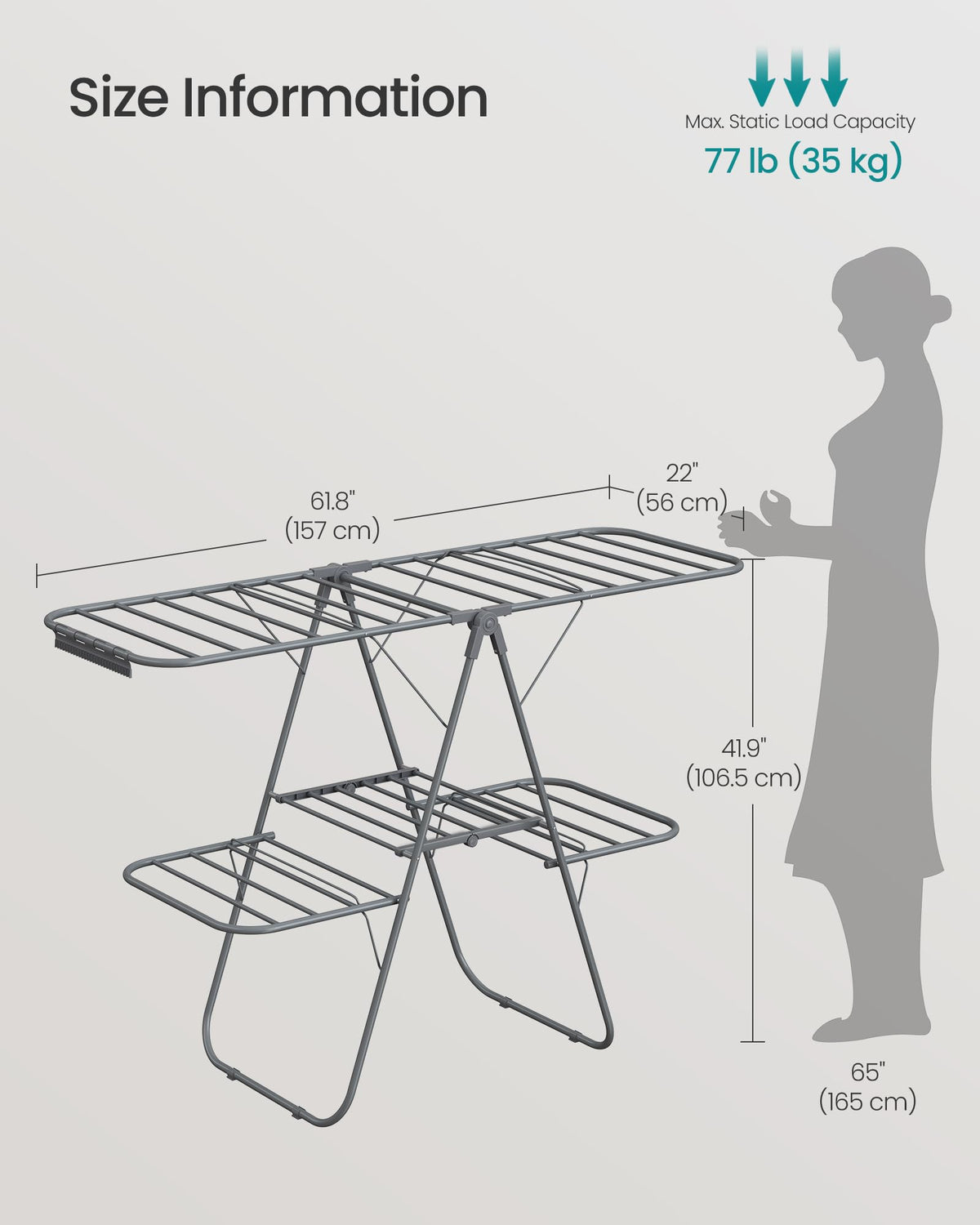 SONGMICS free-standing design stands anywhere, saving space in small rooms