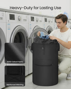 SONGMICS front flap pocket keeps detergent organized and accessible.