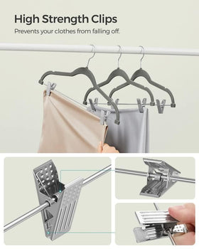 SONGMICS space-saving velvet hangers maximize closet space