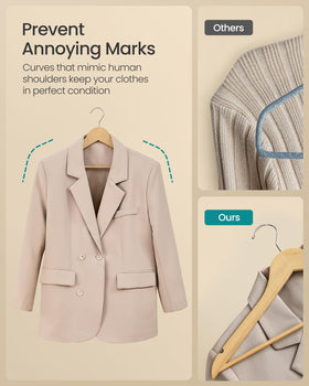 SONGMICS hanger with notches keeps straps securely in place.
