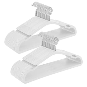 SongMics 50-pack heavy-duty plastic hangers with a slim 0.2 inch profile for space saving
