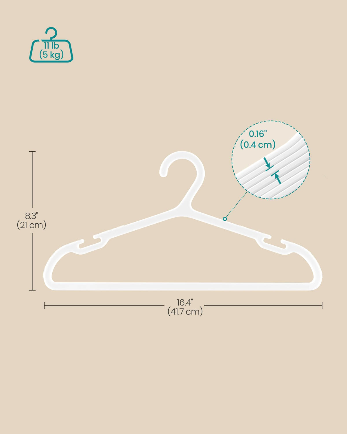 SONGMICS curved ends prevent shoulder marks on fabrics