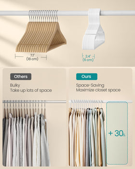 SONGMICS hangers feature non slip ridges on shoulders to prevent slipping