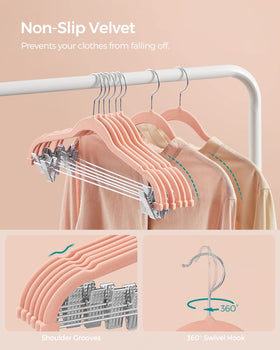 SONGMICS heavy-duty hangers support sturdy garments with durable build.