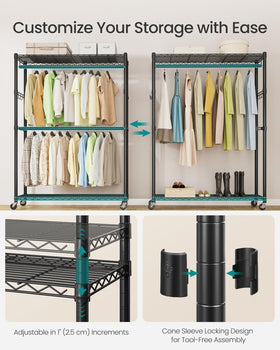 Sturdy steel construction provides long-lasting support for heavy garments or gear.