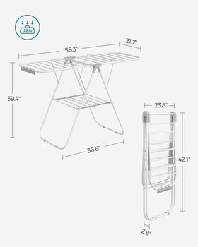 Rust-resistant finish keeps the rack durable in humid laundry areas.