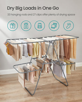 SONGMICS height-adjustable wings allow long garments to hang at different heights