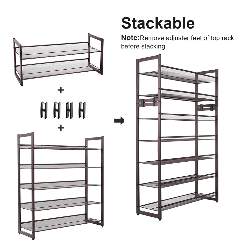 Songmics spacious shelves accommodate high heels and boots