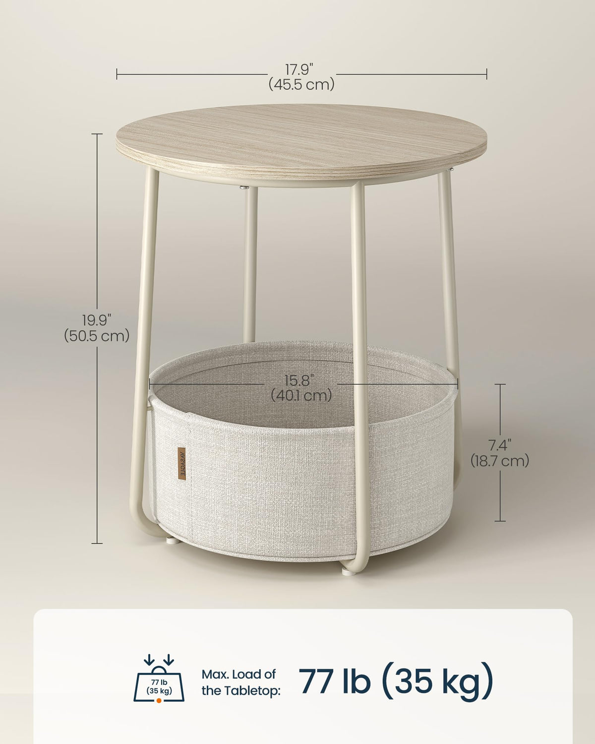 SONGMICS HOME fabric basket detail highlights double-layer polyester without coating