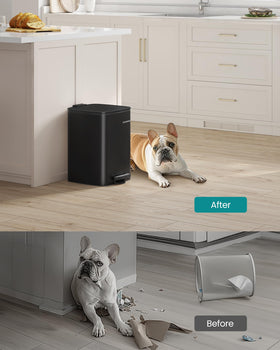 SONGMICS ink-black soft-close lid operates quietly for a calmer kitchen.