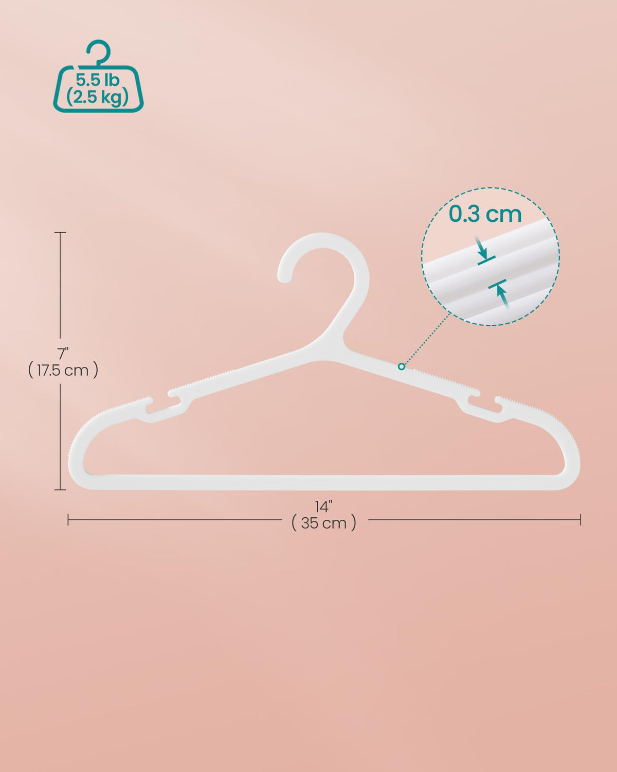 SongMICS durable plastic construction supports winter jackets and everyday wear