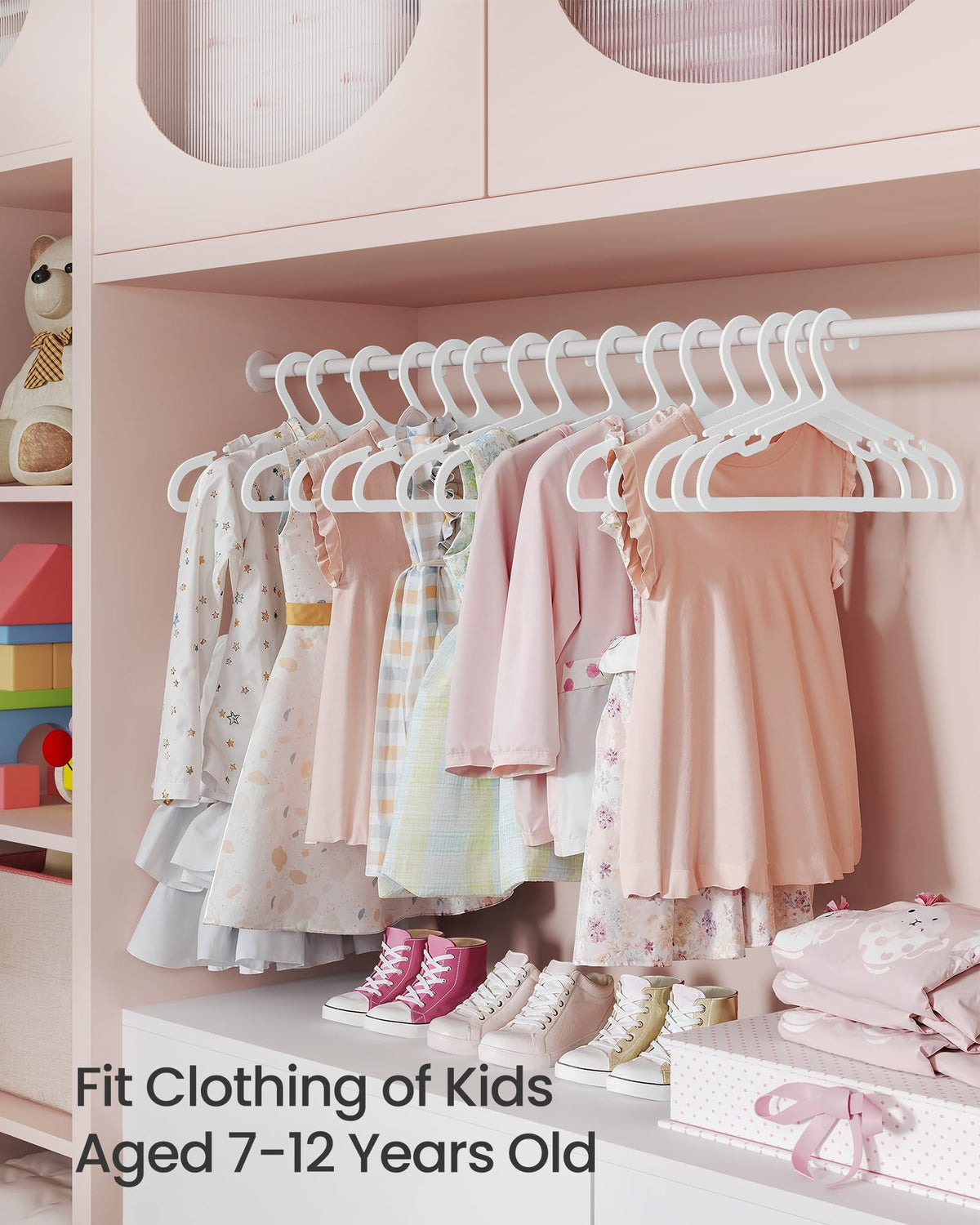 SongMICS Kids Hangers with non-slip shoulders prevent slipping on outfits