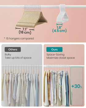 SongMICS thin hangers securely support tops without bulk