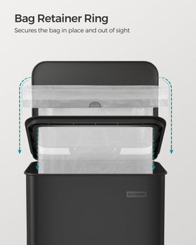 SONGMICS trash can includes 15 custom-fit bags to start