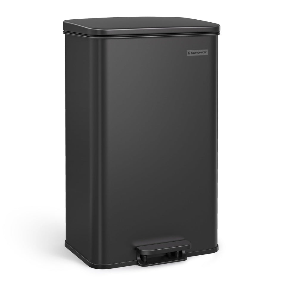 SONGMICS kitchen trash can with soft-close lid for quiet disposal