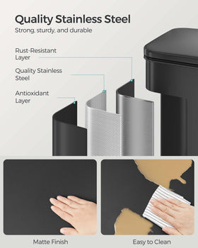 SONGMICS trash can stay-open lid for larger cleanups