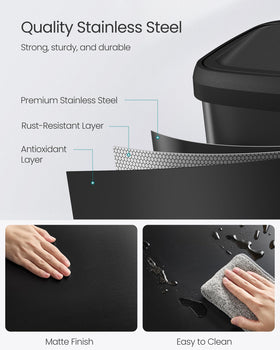 SONGMICS stay-open lid for extended cleanup and bag changes