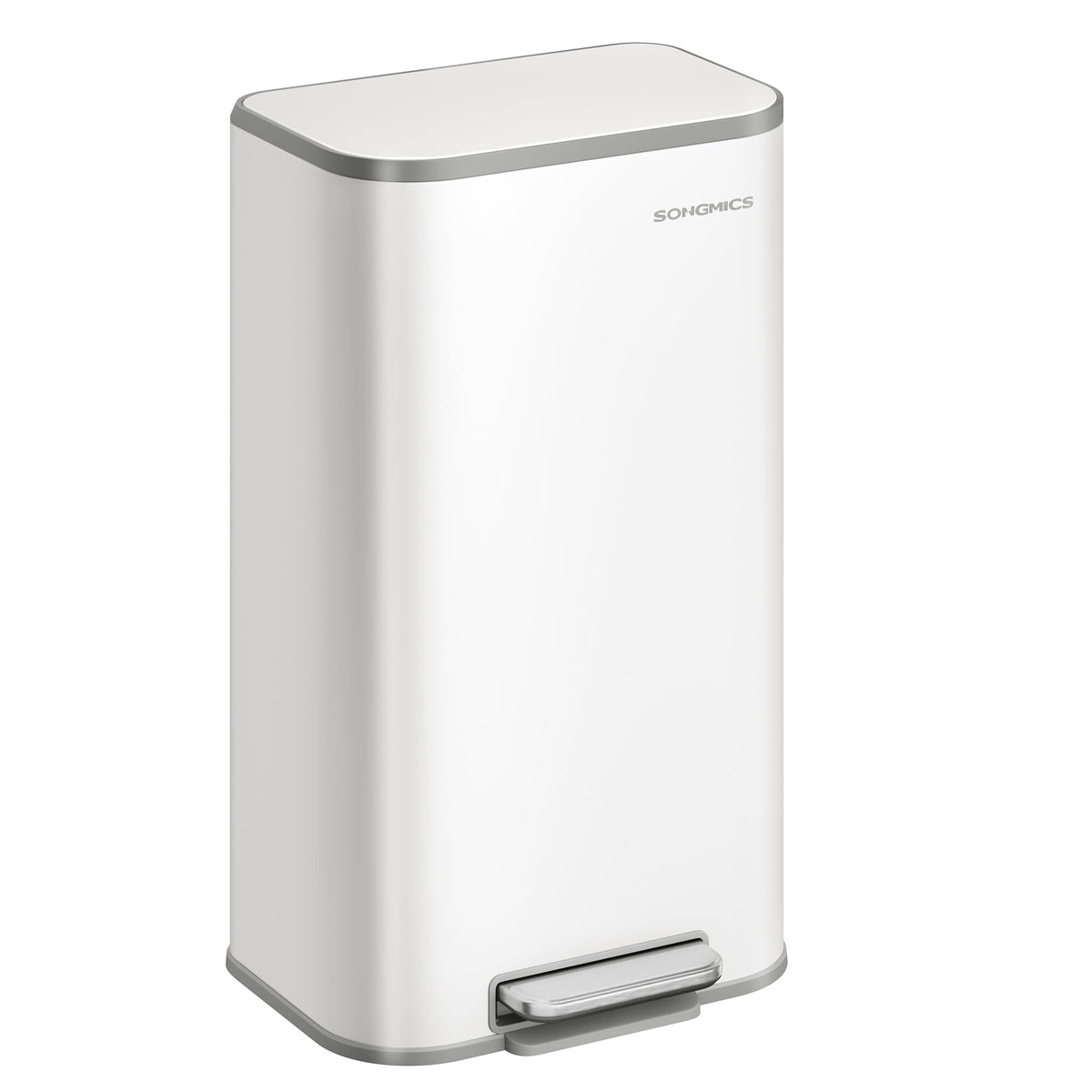 SONGMICS kitchen trash can with closed lid keeps spaces neat and clean.