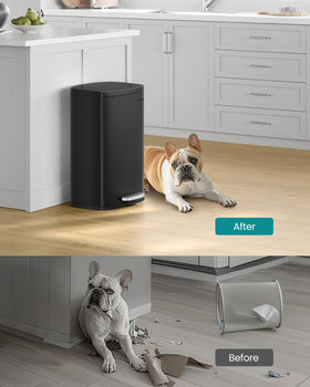 Songmics 13-gallon design fits most kitchens in style and practicality.