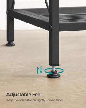 Songmics 110-lb per shelf capacity supports daily storage needs.