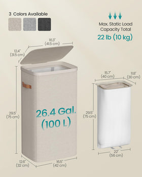SONGMICS protective lid helps maintain privacy and keeps clutter concealed.