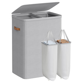 Songmics two-compartment basket opened for easy sorting.