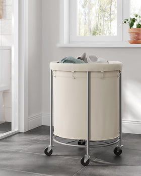 Songmics cream white and metallic silver finish adds a stylish touch.