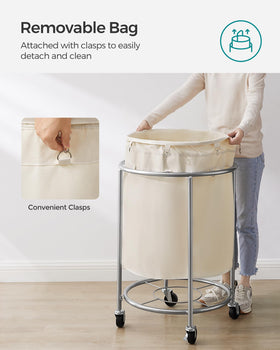 Songmics 50-gallon capacity is ideal for large laundry loads.