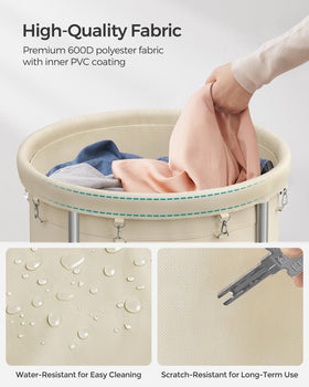 Songmics removable bag clips securely to the frame for long-term use.