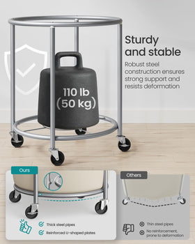 Songmics steel-frame construction supports heavy loads for durable organization.