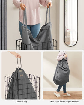 SongMICS 238gal-capacity hamper supports large laundry loads