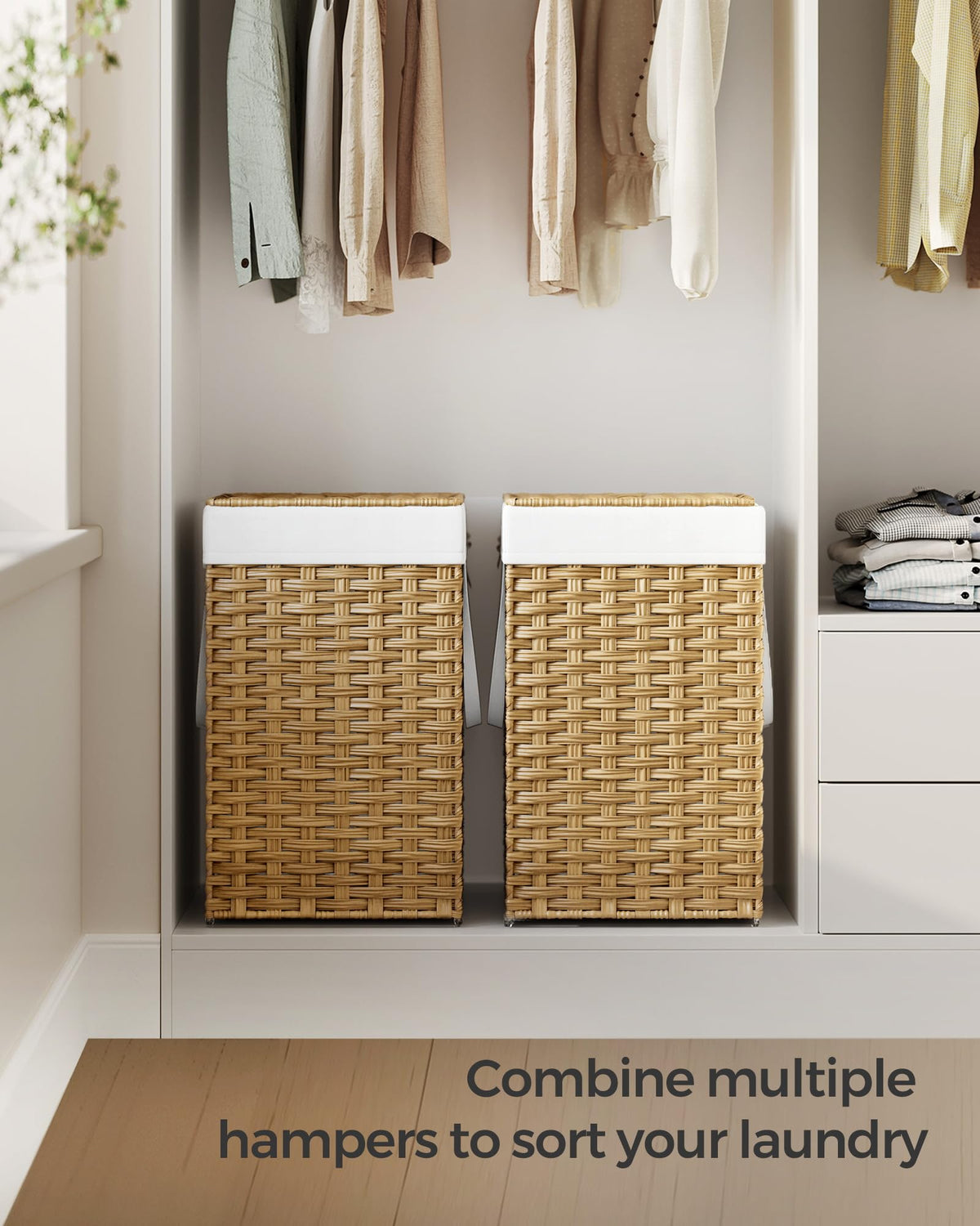 SONGMICS goose yellow tone adds a cheerful touch to your laundry space