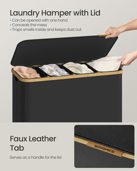 SONGMICS easy assembly hamper sets up in minutes without tools.