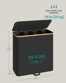 SONGMICS large-capacity bin holds a week’s worth of laundry for a multi person home.