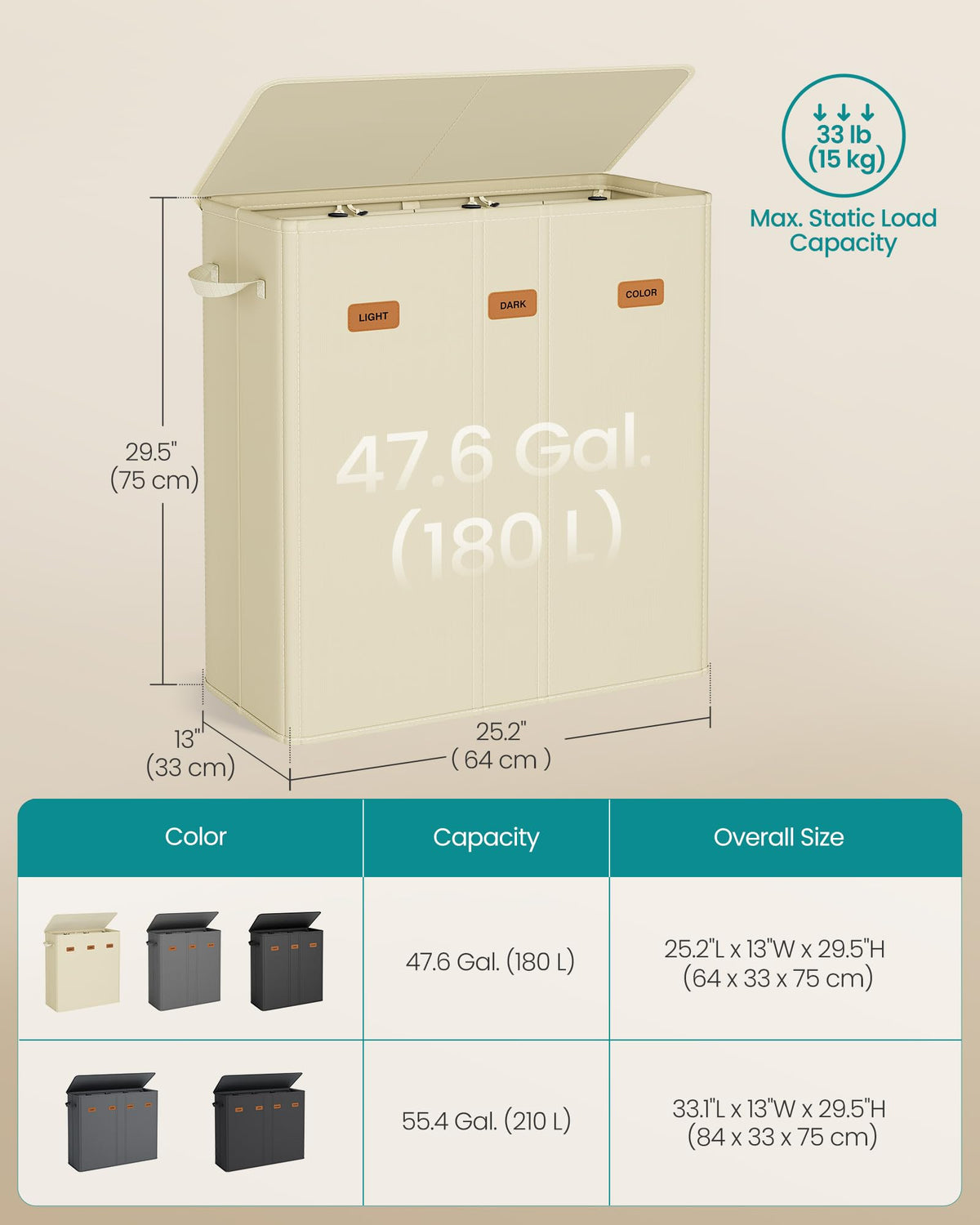 SONGMICS compact design fits bedrooms and laundry areas