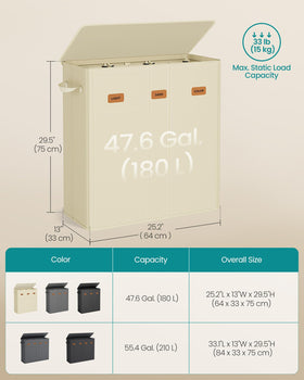SONGMICS compact design fits bedrooms and laundry areas
