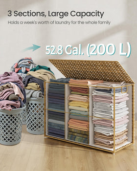 Foldable design of SONGMICS hamper for compact storage