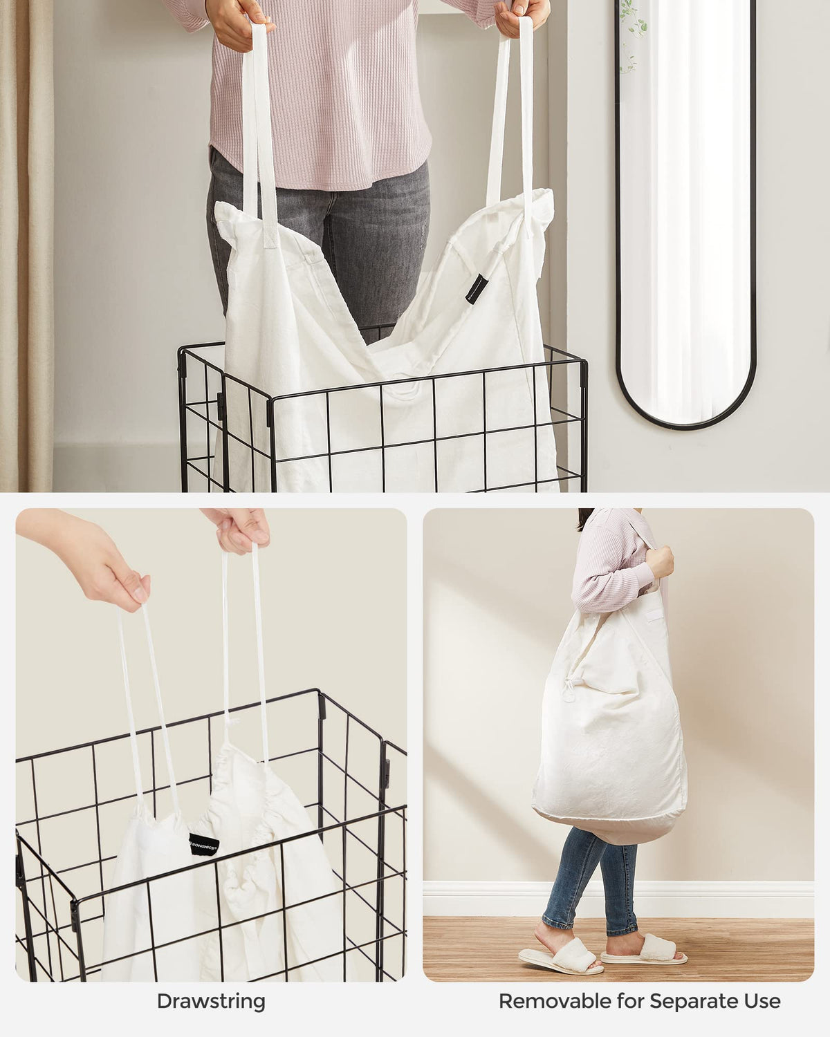 SongMICS hamper folds flat for compact storage when not in use
