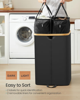 Foot loop lift and side handles ease moving to the laundry room.