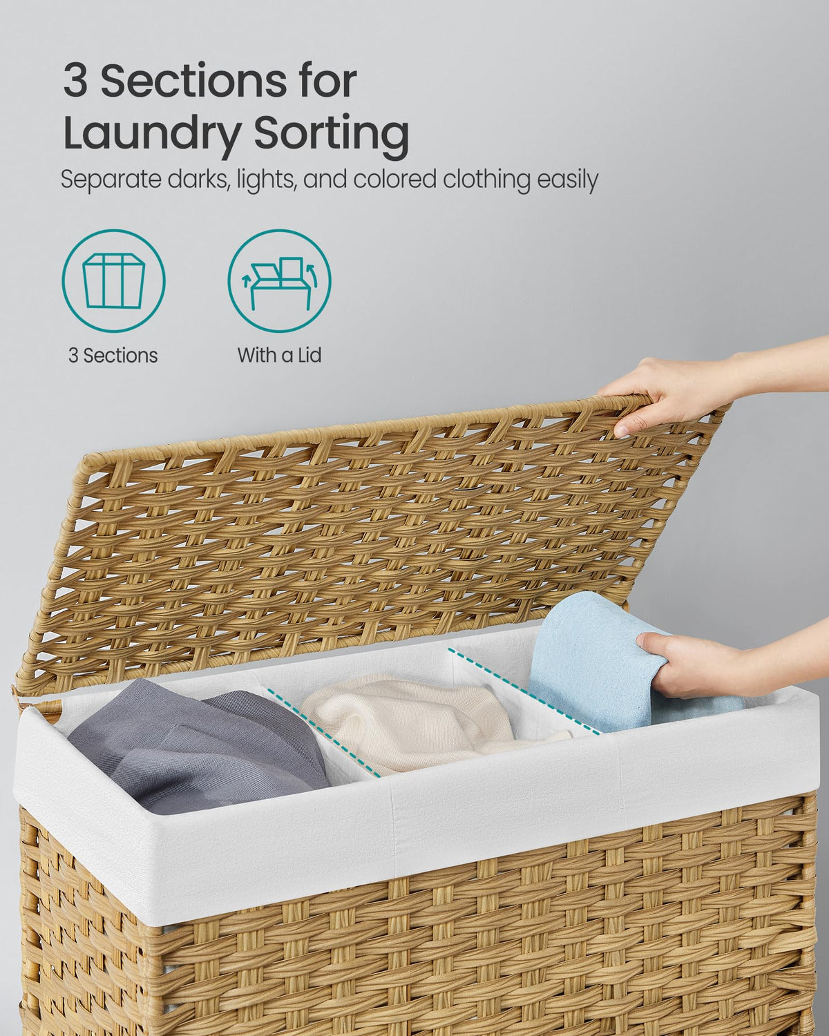 Songmics removable liner makes maintenance easy and machine washable.
