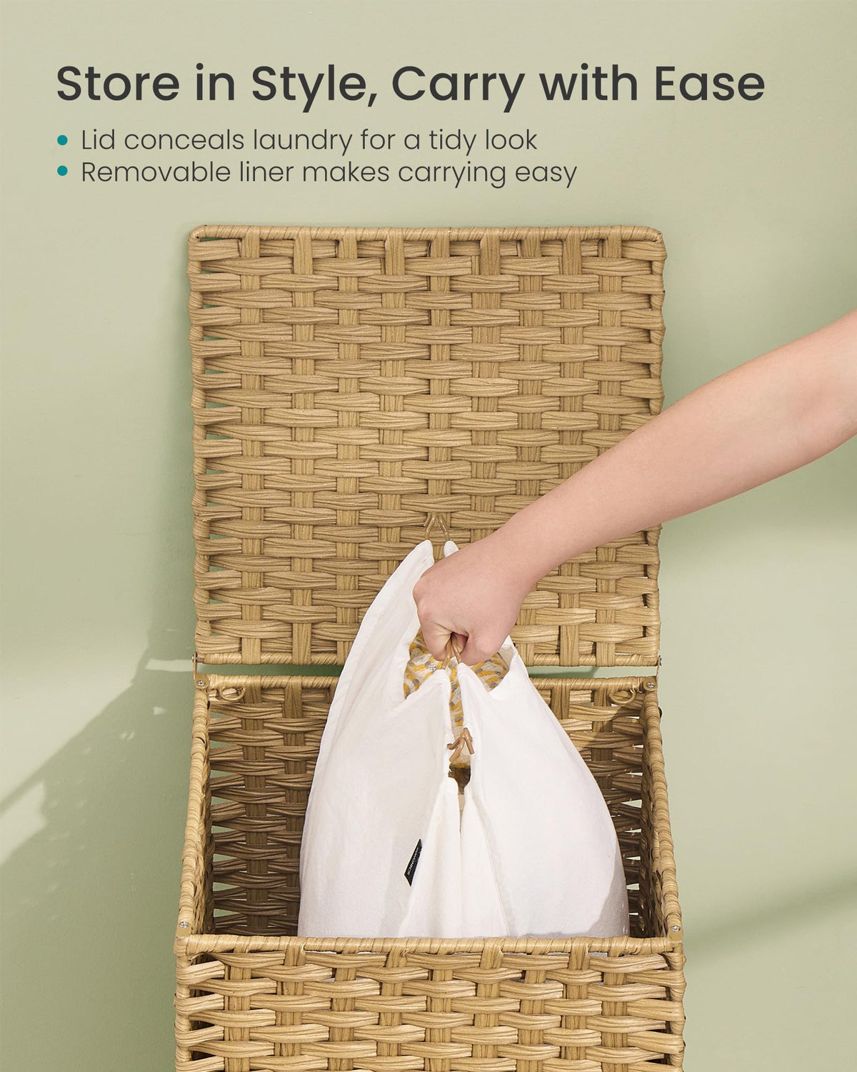 Songmics removable liner for easy carrying laundry to washing machine