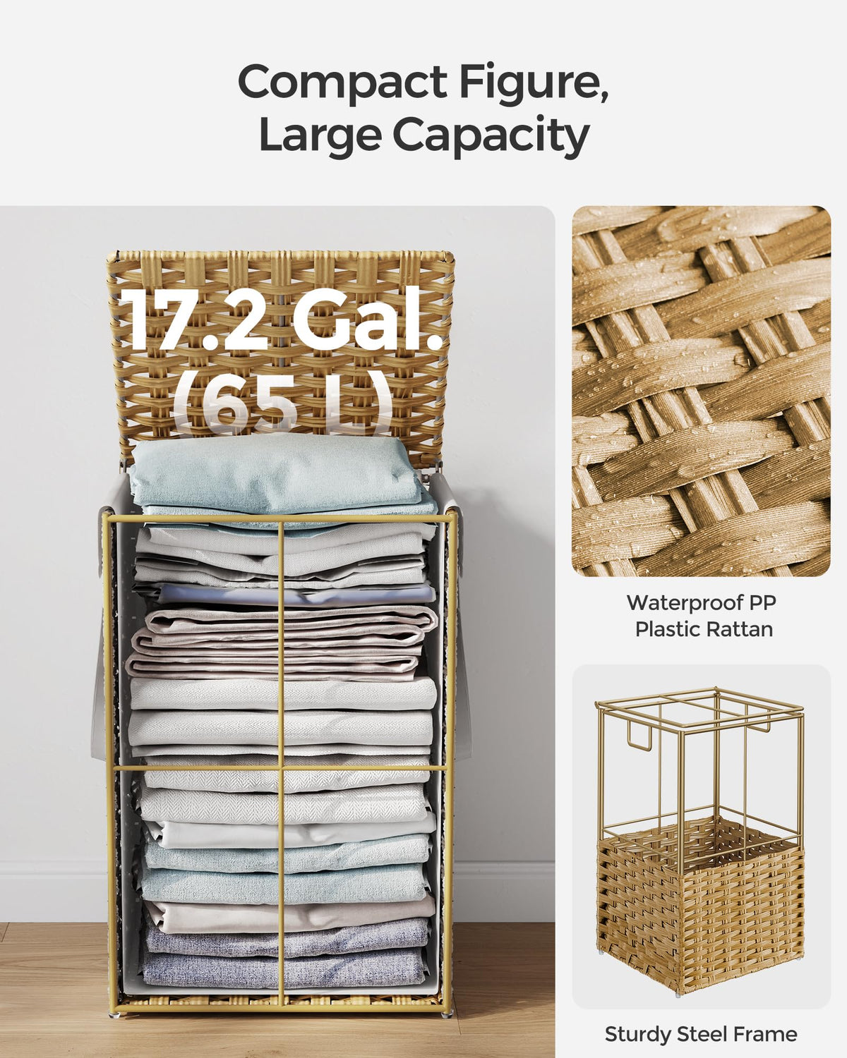 SONGMICS sturdy metal frame adds durability for daily laundry loads
