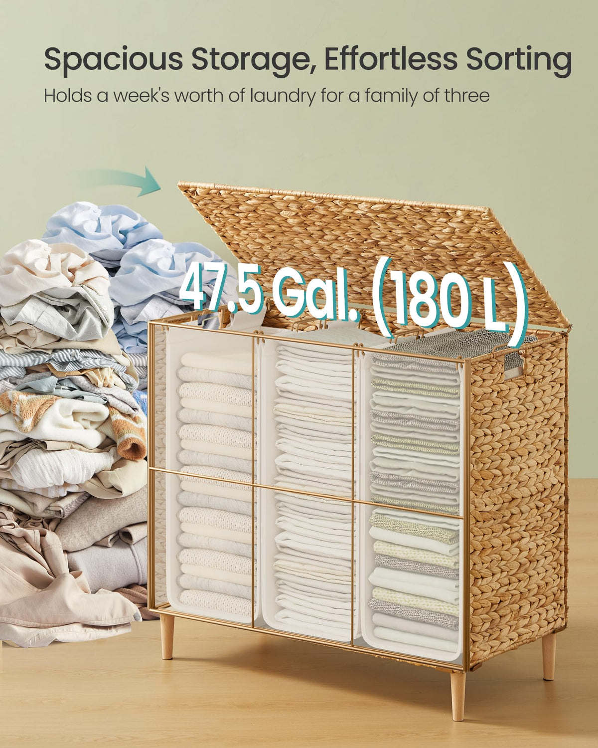 SONGMICS water hyacinth material highlights natural warmth and charm