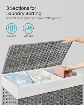 SongMics rolling hamper with brakes securing its position