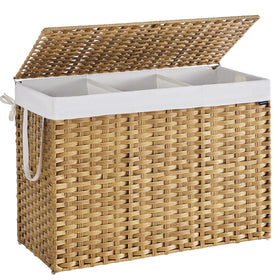 SONGMICS laundry hamper with lid opens one handed for quick use
