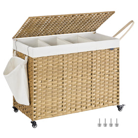 SONGMICS laundry hamper with lid and wheels for easy transport around the home