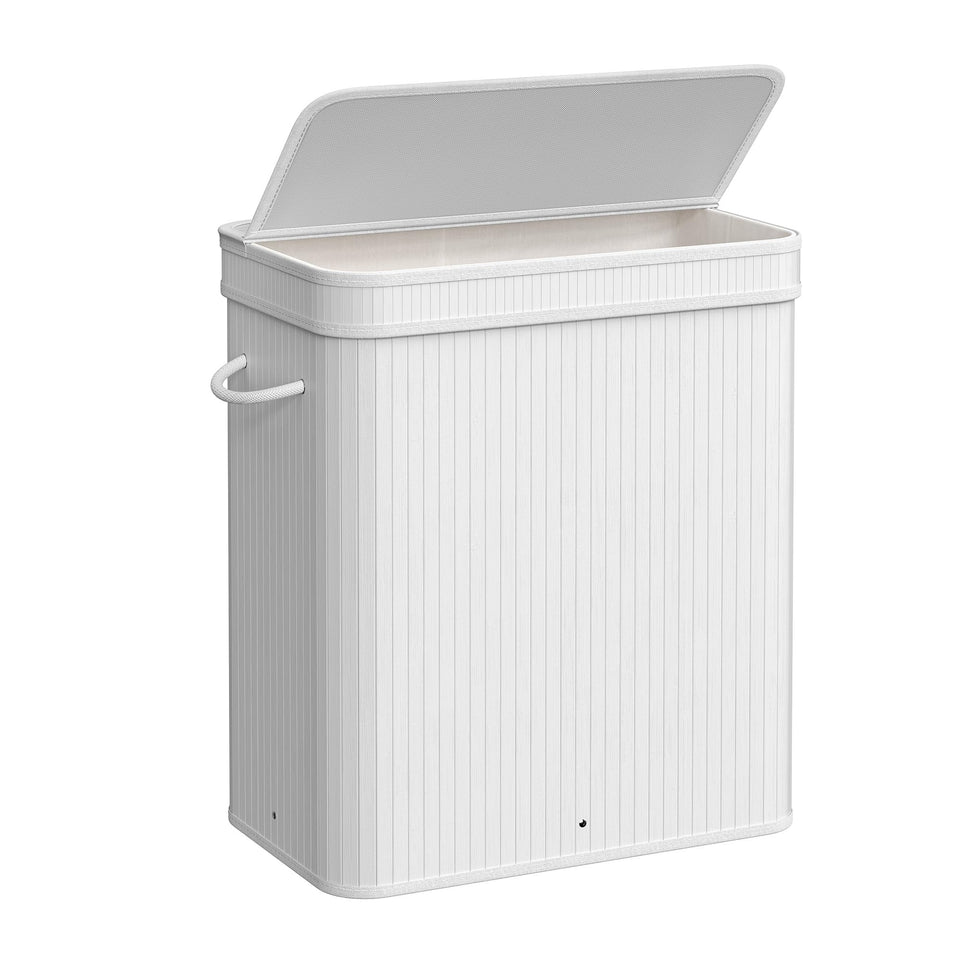 SongMics laundry hamper with lid, easy one-handed access for quick laundry dumps.