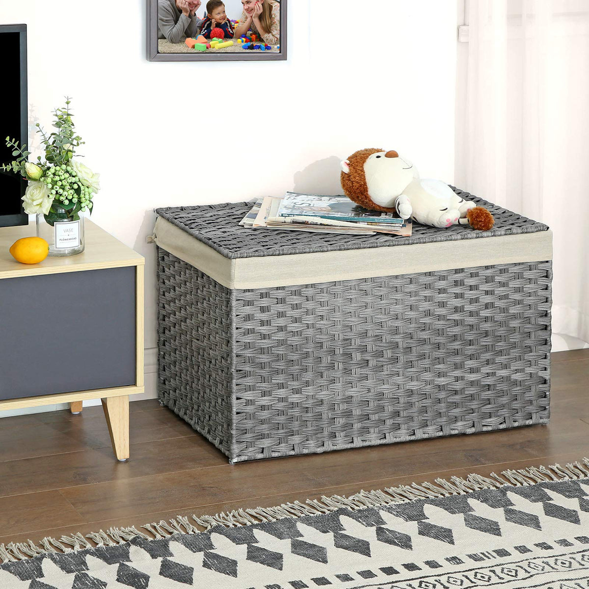 SONGMICS laundry room organization, keeps clothes dry and contained.