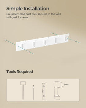 SONGMICS living room coat rack helps organize bags and coats.