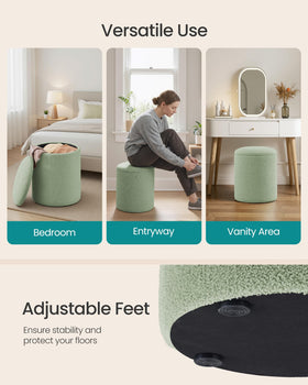SONGMICS living room ottoman doubles as a small coffee-table surface